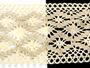 Cotton bobbin lace insert 75036, width 100 mm, ecru/light linen gray - 3/4