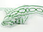Cotton bobbin lace 75037, width 57 mm, white/grass green - 3/3