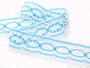 Bobbin lace No. 75037 white/turquoise | 30 m - 3/5