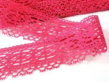 Cotton bobbin lace 75037, width 57 mm, fuchsia - 3