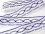 Cotton bobbin lace 75037, width 57 mm, white/purple - 3/4
