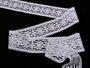 Cotton bobbin lace insert 75038, width 52 mm, white - 3/4