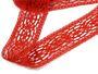 Cotton bobbin lace insert 75038, width 52 mm, red - 3/5