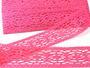 Cotton bobbin lace insert 75038, width 52 mm, fuchsia - 3/4