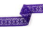 Cotton bobbin lace insert 75038, width 52 mm, purple/violet - 3/4