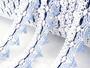 Cotton bobbin lace 75041, width 40 mm, white/sky blue/dark blue - 3/5