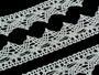 Cotton bobbin lace 75041, width 40 mm, white/Lurex silver - 3/4