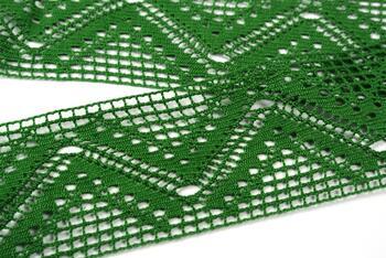 Cotton bobbin lace insert 75052, width 63 mm, grass green - 3