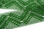 Cotton bobbin lace insert 75052, width 63 mm, grass green - 3/4