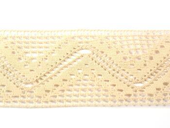 Cotton bobbin lace insert 75052, width 63 mm, beige - 3