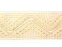 Cotton bobbin lace insert 75052, width 63 mm, beige - 3/4