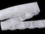 Cotton bobbin lace 75061, width 63 mm, white - 3/5