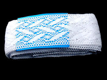 Cotton bobbin lace insert 75062, width 107 mm, white - 3