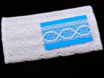 Cotton bobbin lace 75065, width 47 mm, white merc. - 3