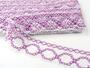 Cotton bobbin lace 75065, width 47 mm, white/violet - 3/4