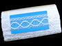 Cotton bobbin lace 75065, width 47 mm, white/Lurex silver - 3/4