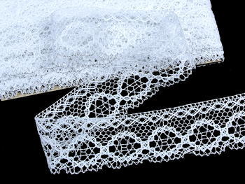 Bobbin lace No. 75065 white/silver | 30 m - 3