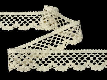 Cotton bobbin lace 75067, width 47 mm, ecru - 3