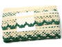 Cotton bobbin lace 75067, width 47 mm, ecru/green - 3/5