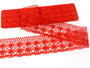Cotton bobbin lace 75076, width 53 mm, red - 3/4