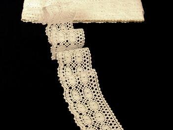 Cotton bobbin lace 75076, width 53 mm, ecru - 3