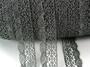 Metalic bobbin lace 75077, width 32 mm, Lurex silver black - 3/5