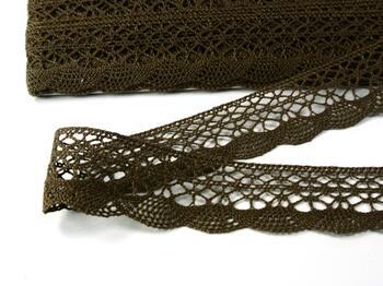 Cotton bobbin lace 75077, width 32 mm, light brown - 3