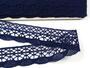 Cotton bobbin lace 75077, width 32 mm, dark blue - 3/5