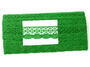 Cotton bobbin lace 75077, width 32 mm, grass green - 3/5