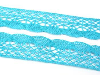 Cotton bobbin lace 75077, width 32 mm, turquoise - 3