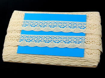 Cotton bobbin lace 75077, width 32 mm, ecru - 3