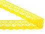 Cotton bobbin lace 75077, width 32 mm, light yellow - 3/4