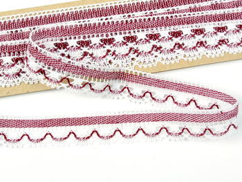 Bobbin lace No. 75079 white/red bilbery | 30 m - 3