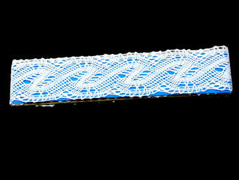 Cotton bobbin lace 75080, width 55 mm, white - 3