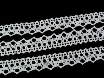 Cotton bobbin lace 75087, width 19 mm, white mercerized - 3