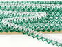 Cotton bobbin lace 75087, width 19 mm, white/light green - 3/5