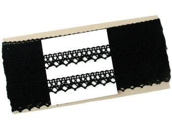 Cotton bobbin lace 75087, width 19 mm, black - 3