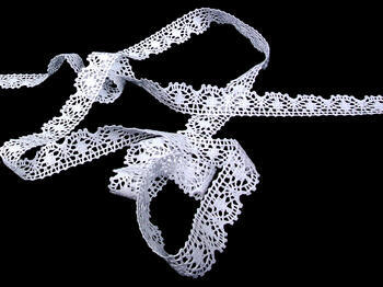Cotton bobbin lace 75088, width 27 mm, white - 3