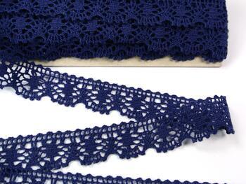 Cotton bobbin lace 75088, width 27 mm, blue - 3
