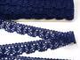 Cotton bobbin lace 75088, width 27 mm, blue - 3/4