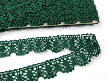 Cotton bobbin lace 75088, width 27 mm, green - 3
