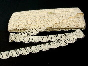 Cotton bobbin lace 75088, width 27 mm, ecru - 3