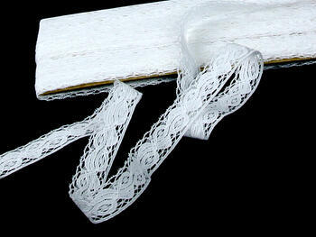 Cotton bobbin lace 75091, width 20 mm, white - 3