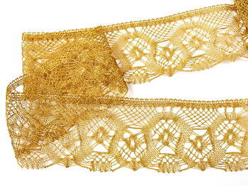Metalic bobbin lace 75096, width 68 mm, Lurex gold - 3