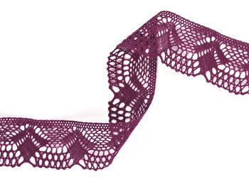 Cotton bobbin lace 75098, width 45 mm, violet - 3