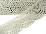 Cotton bobbin lace 75098, width 45 mm, light linen gray - 3/5