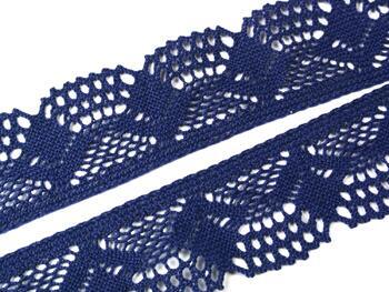 Cotton bobbin lace 75098, width 45 mm, blue - 3