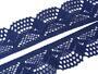 Cotton bobbin lace 75098, width 45 mm, blue - 3/5