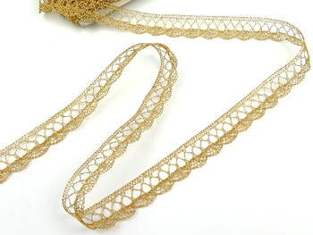 Metalic bobbin lace 75099, width 18 mm, Lurex gold - 3