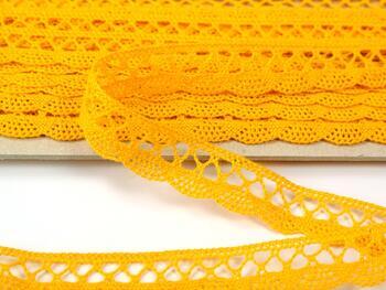 Cotton bobbin lace 75099, width 18 mm, dark yellow - 3